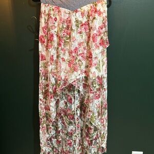 Floral Lace Strapless Dress